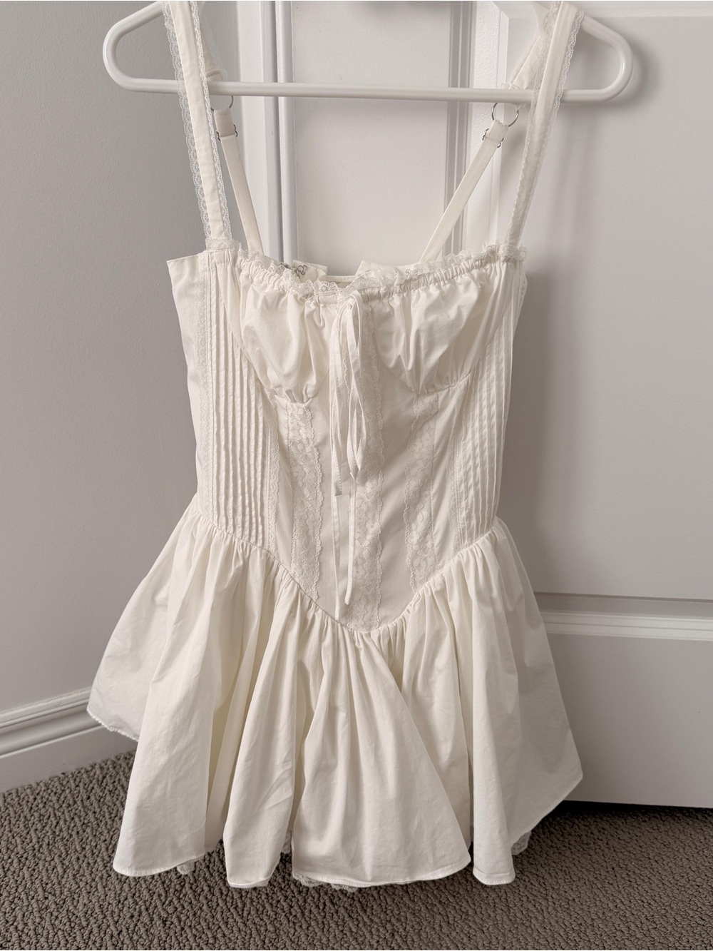 The Vintage Shop Cream Lace-Trim Chemise Slip